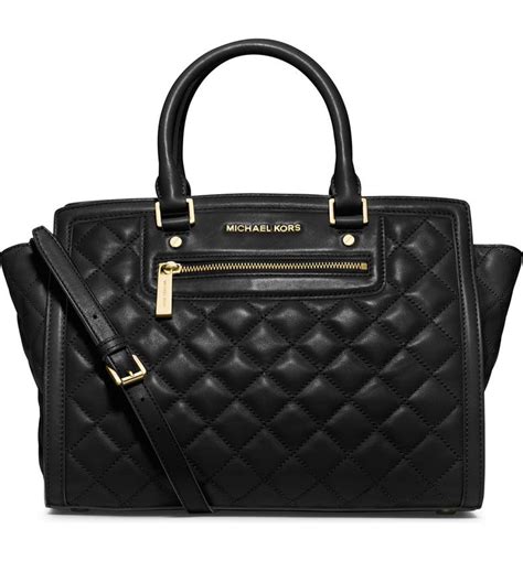 michael michael kors selma quilt medium top zip satchel|More.